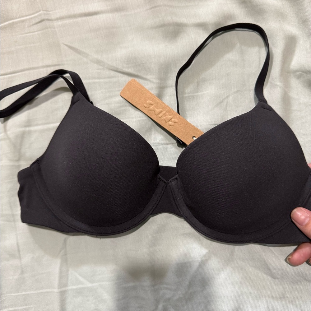 SKIMS Black Padded T-Shirt Bra